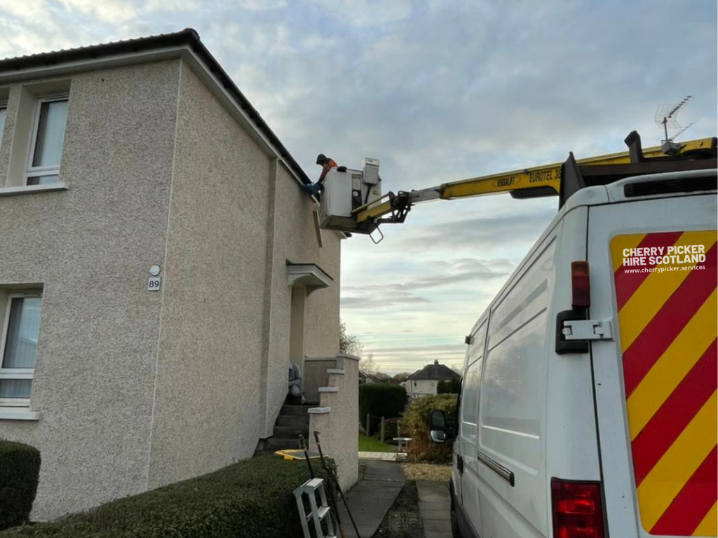 gutter-cleaning-at-height-cherry-picker-hire-scotland