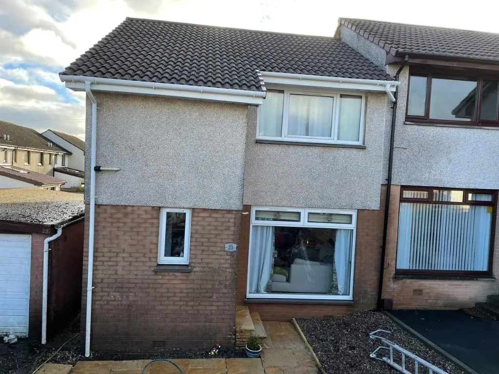 Roof Cleaning at height Cherry Picker Hire in Houston Renfrewshire