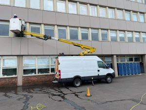 Window Cleaning at Height Cherry Picker Hire in Edinburgh Scotland