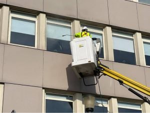 Window Cleaning at Height Cherry Picker Hire in Edinburgh Scotland